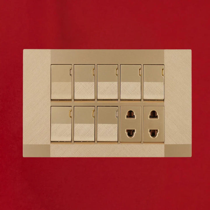 10-Gang Switch & Socket Panel F10 Series Golden Edition – Buy Online ...